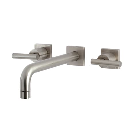Kingston Brass KS6028CML Wall Mount Tub Faucet, Brushed Nickel KS6028CML